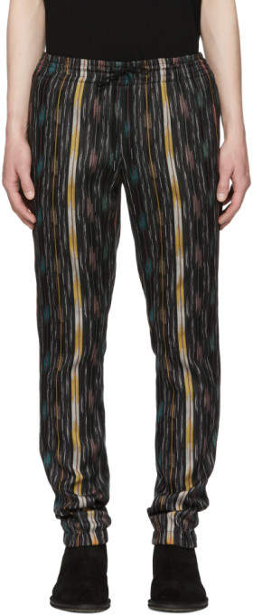 Multicolor Striped Ikat Trousers