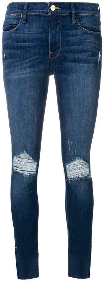 distressed detail jeans