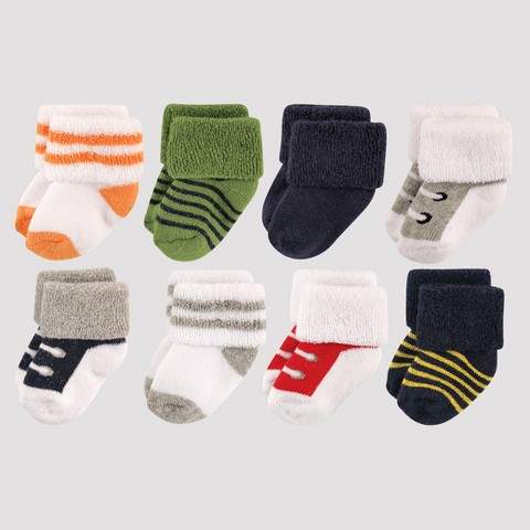 Baby Boys' 8pk Sock Set - Gray 0-6M