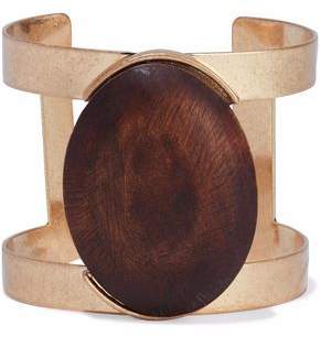 Gold-Tone And Wood Cuff