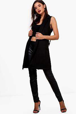 Emmy Sleeveless Tailored Wool Look Coat