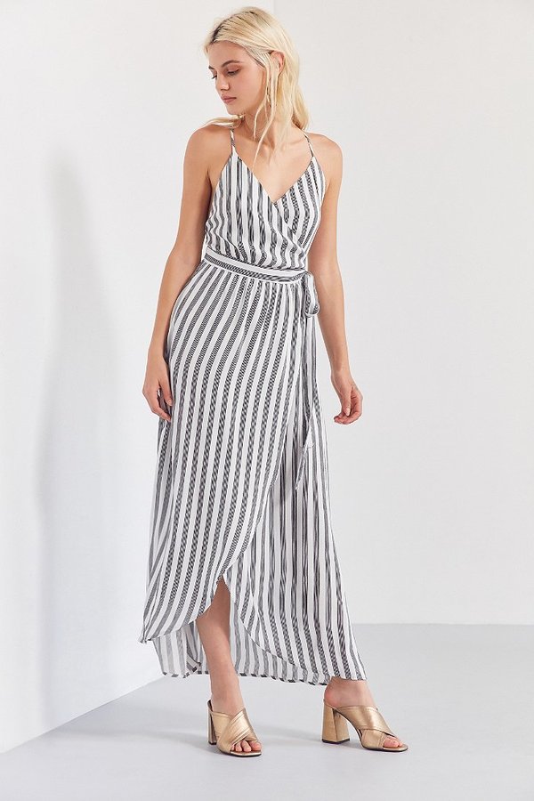 Cooperative Striped Maxi Wrap Dress