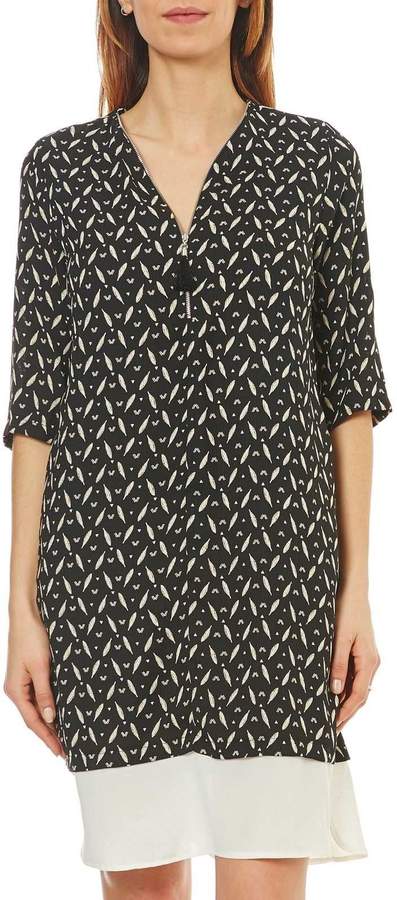 Double Jeu Kleid mit geradem Schnitt - gemustert