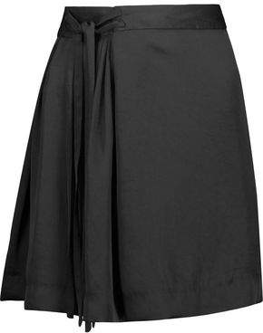 Hudson Belted Satin-Crepe Mini Skirt