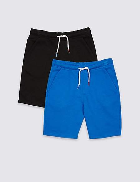 2 Pack Cotton Rich Jersey Shorts (3-16 Years)