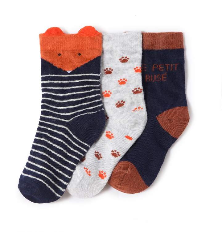 La Redoute Collections Pack of 3 Patterned Socks, 1 Month-3 Years
