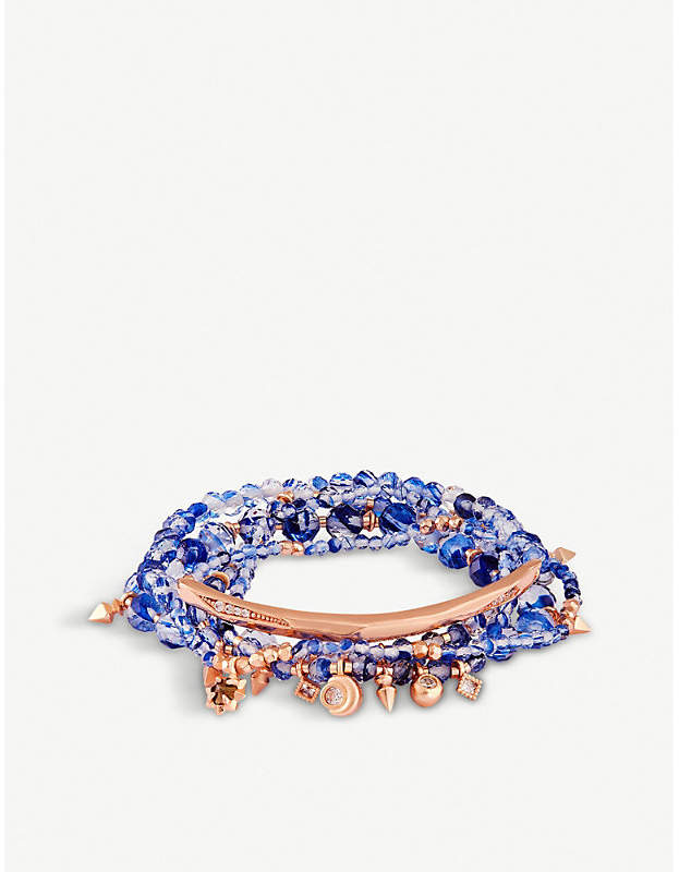Supak 14ct rose gold-plated and beaded bracelet set