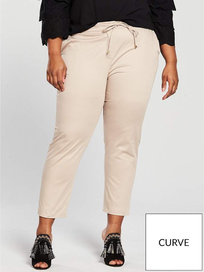 V By Very Curve Casual Chino Trouser - Stone