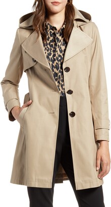 Halogen Hooded Trench Coat