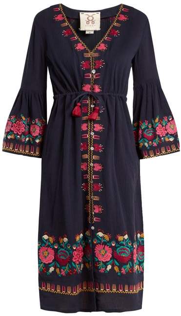 Junie floral-embroidered dress