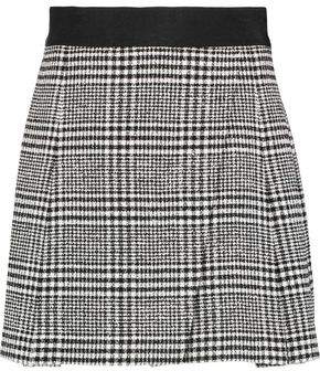 Cindie Wrap-Effect Checked Bouclé-Tweed Mini Skirt