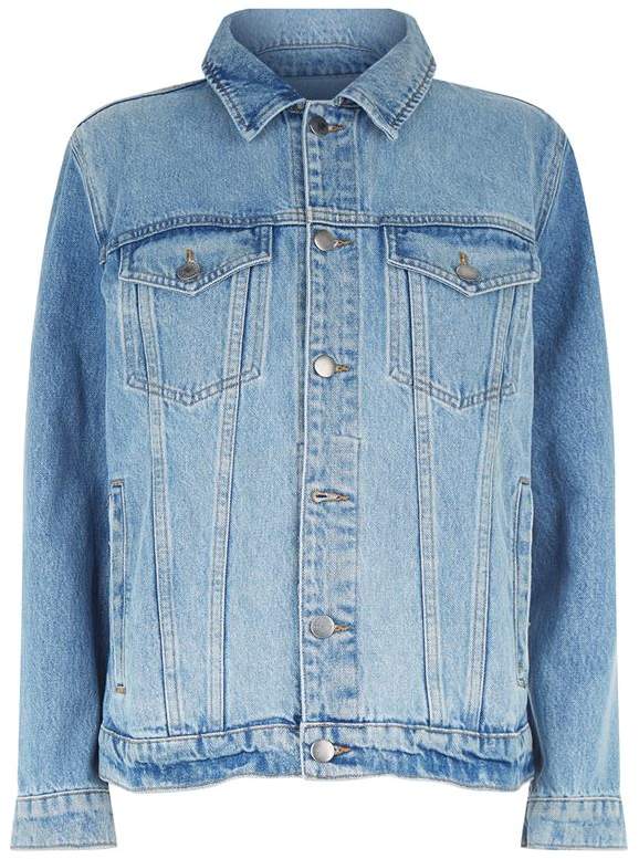 Oversized Zip Sleeve Denim Jacket