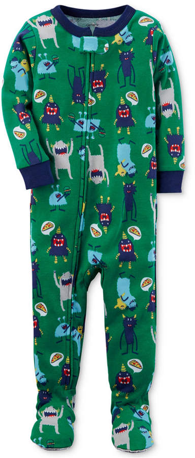 1-Pc. Monster-Print Footed Pajamas, Baby Boys
