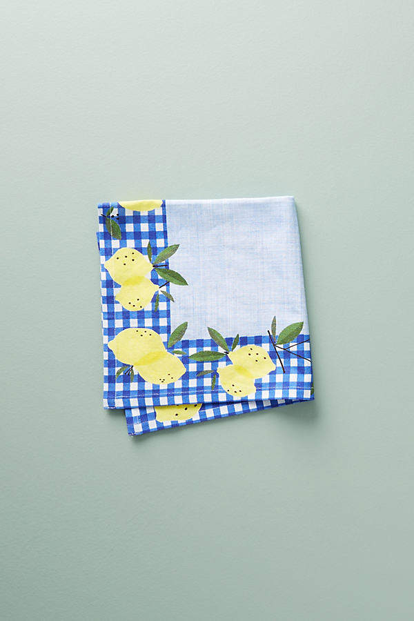 Serviette mit Zitronen-Print - Blue
