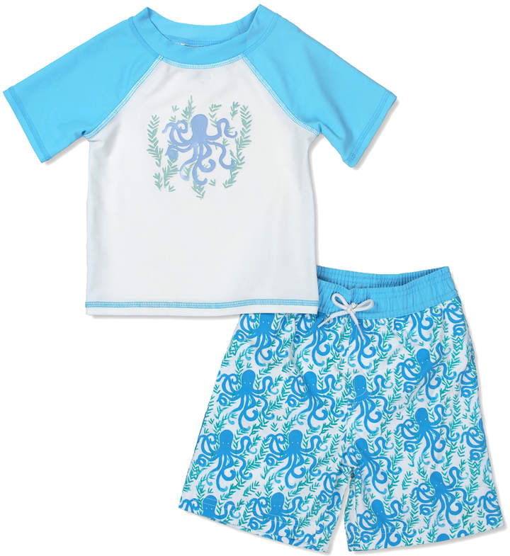 Blue Octopus Rashguard & Swim Trunks - Infant & Toddler