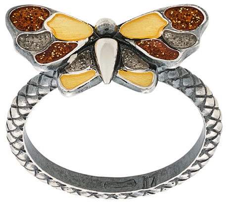 Silberring im Schmetterling-Design