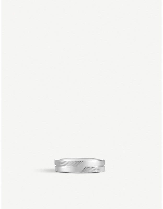 Promise half textured 18ct white-gold ring