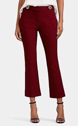 Derek Lam 10 Crosby Women's Clasp-Detailed Cotton Twill Slim Flared Trousers - Red