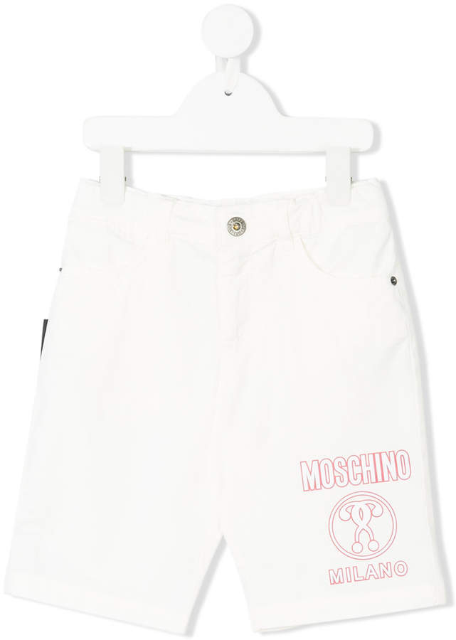 Moschino Kids logo print shorts