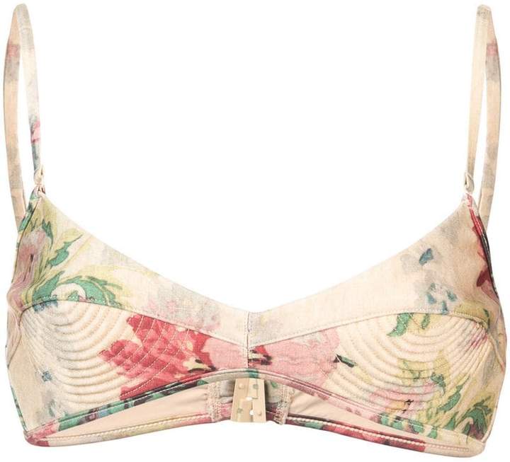 floral print bikini top