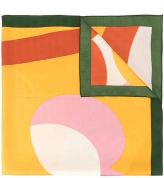 Tory Burch 3D logo jacquard scarf