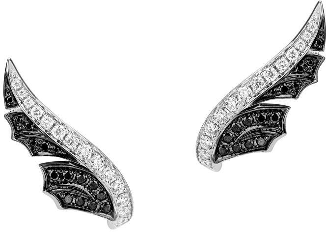 White Gold and Pavé Diamond Magnipheasant Stud Earrings