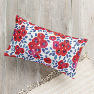 Cute Red Little Flowers Lumbar Pillow