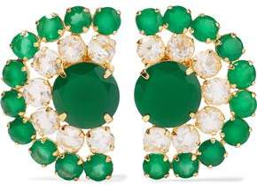 Gold-Tone Quartz And Crystal Earrings