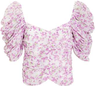 Caroline Constas Silk Floral Blouse