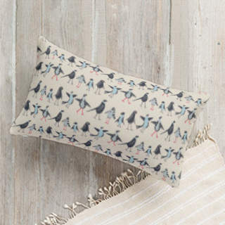 Bird Family Self-Launch Lumbar Pillows