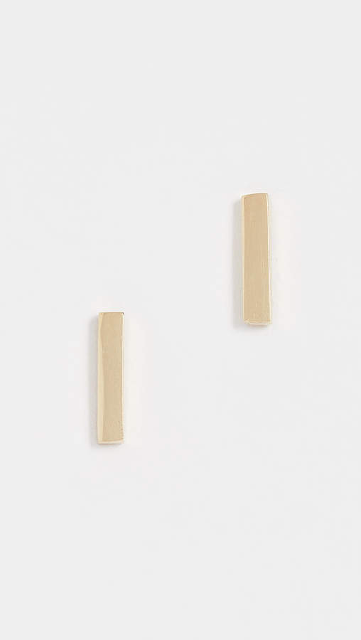 Jennifer Meyer Jewelry 18k Gold Bar Stud Earrings