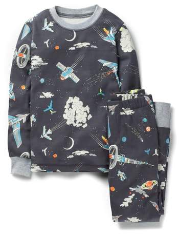 Mini Boden Glow in the Dark Fitted Two-Piece Pajamas