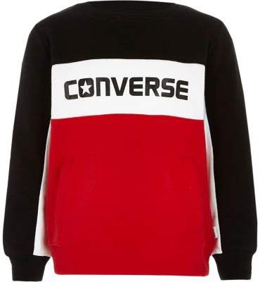 Boys red color block sweatshirt