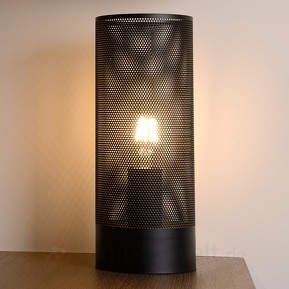 Geradlinige Tischleuchte Beli in Schwarz