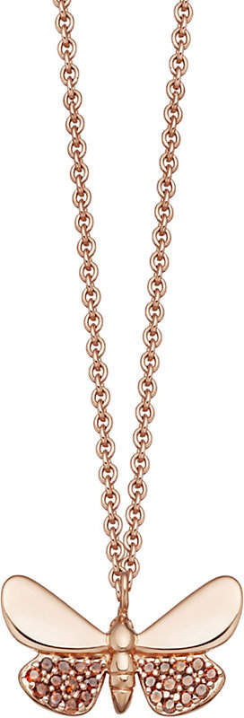 Medie Cinnabar Papillon 14ct rose-gold and red diamond necklace