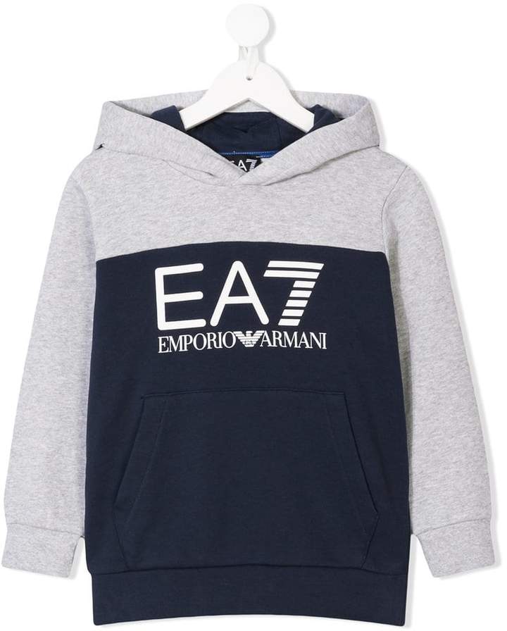 Ea7 Kids colour blocked hoodie