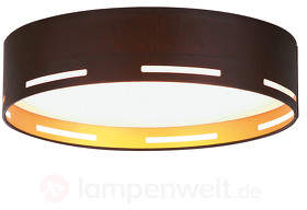 Moderne LED-Stoffdeckenlampe Omnia, innen gold