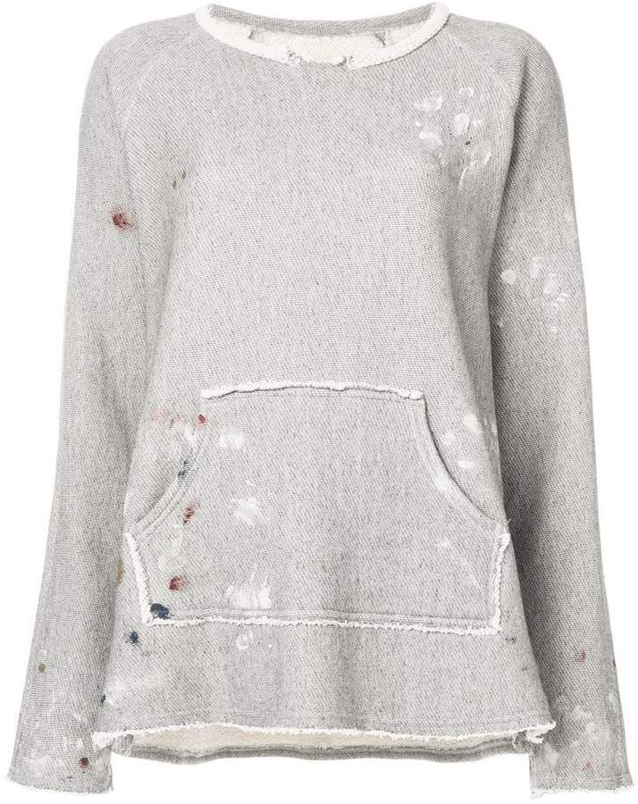 distressed paint-effect sweater