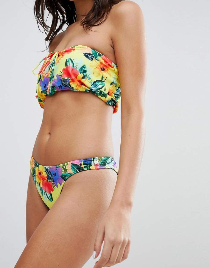 Design DESIGN Sunshine Floral Print High Leg Hipster Bikini Bottom