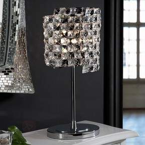 Kristall-Tischleuchte Satén mit K9-Kristallen