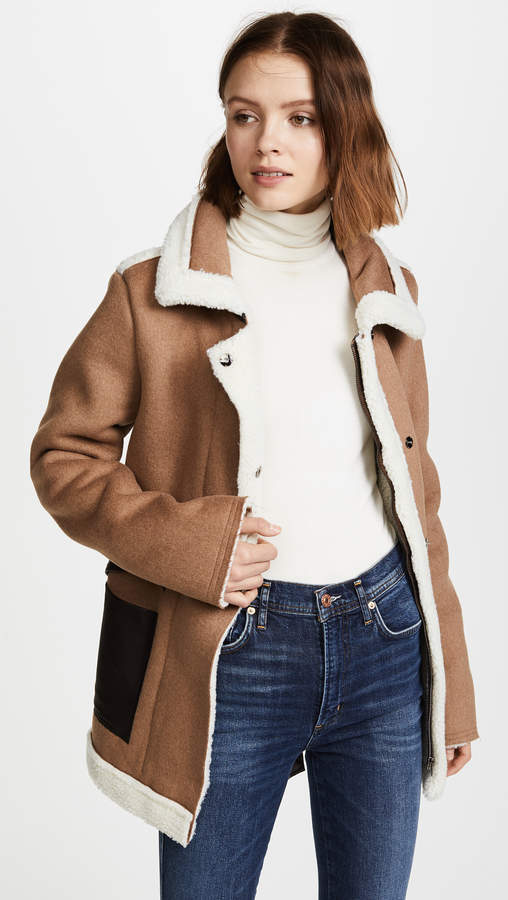 Camel Coat with Shearling