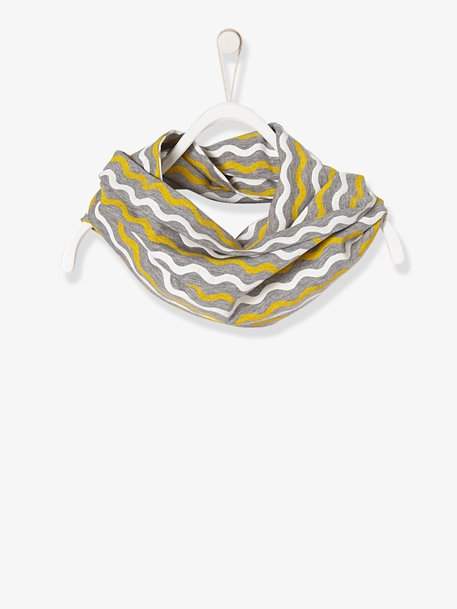 Boys' Striped Infinity Scarf - grey medium striped
