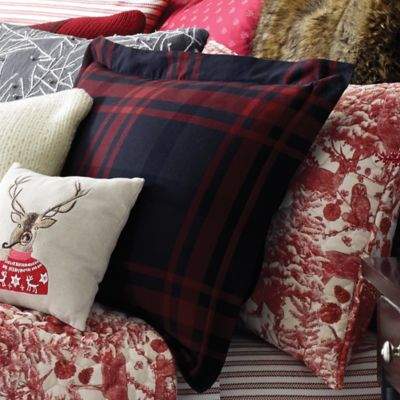 Cozy Merry Plaid Standard Pillow Sham in Red/Black