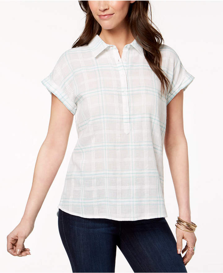 Style & Co Plaid Cotton Shirt, Created for Macy's