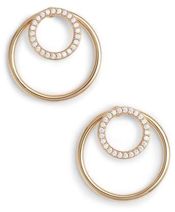 Pave Double Circle Earrings