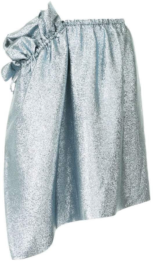 asymmetric ruffle skirt