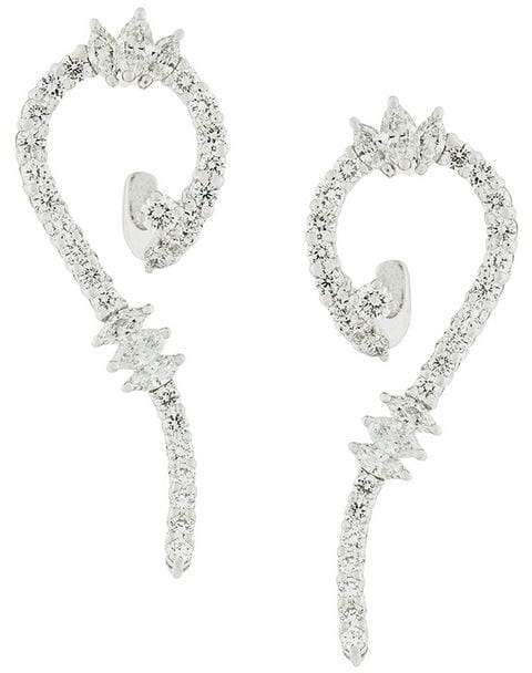 Yeprem 18kt gold diamond swirl earrings