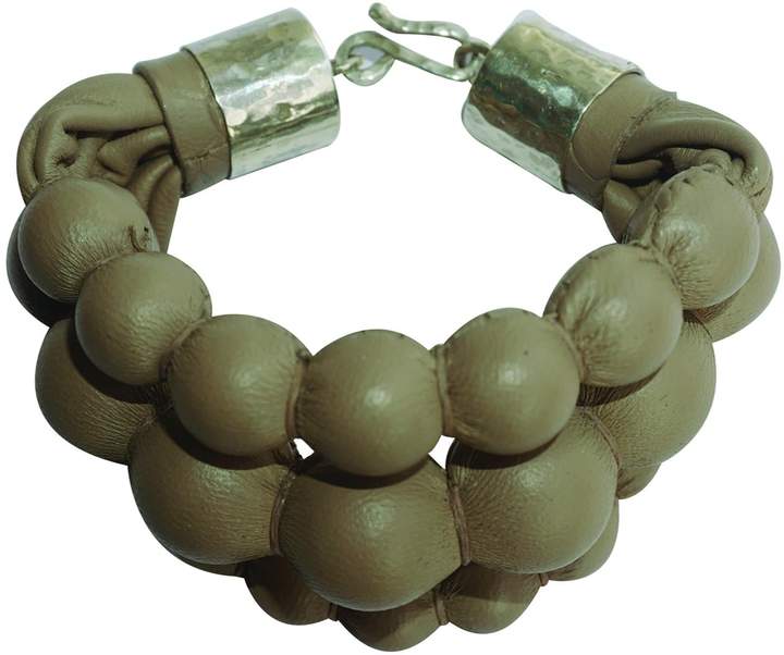 Decoss Brands - Taupe Pearls Leather Bracelet