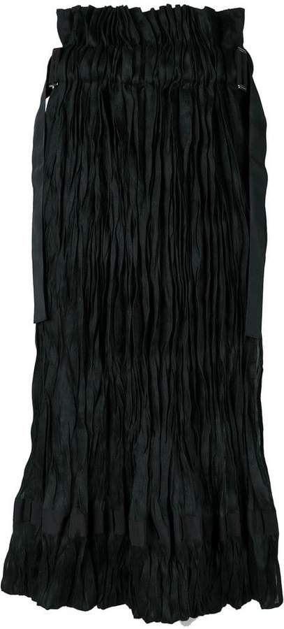 textured midi skirt