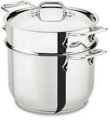Gourmet Accessories 6-Quart Pasta Pot with Lid, Stainless Steel